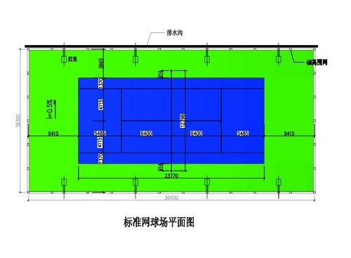 網(wǎng)球場地標(biāo)準尺寸圖2